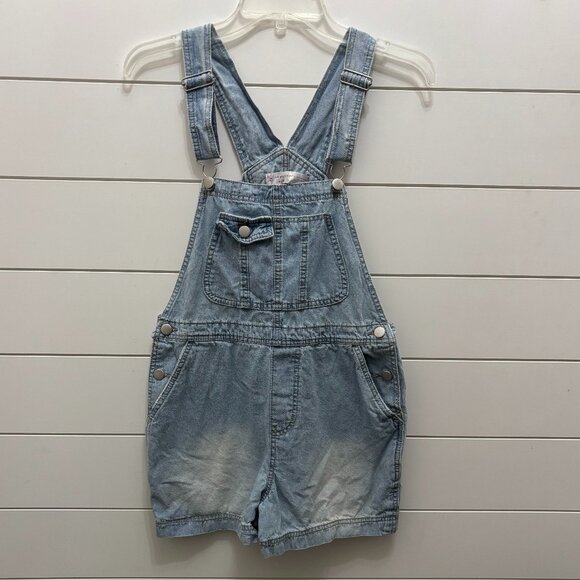 No Boundaries Denim Shortalls - Picture 1 of 4